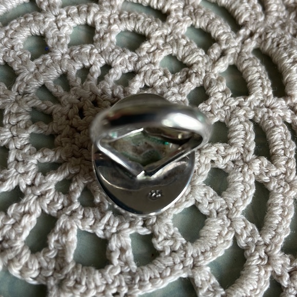 Eye Of Shiva Shell Ring, Sterling Silver, Sz. 5 - Picture 3 of 4